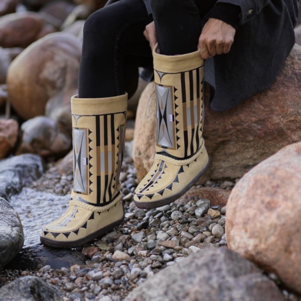 Manitobah Mukluks x Jamie Okuma 2021 Artist Series Tamarack Tan Limited Edition